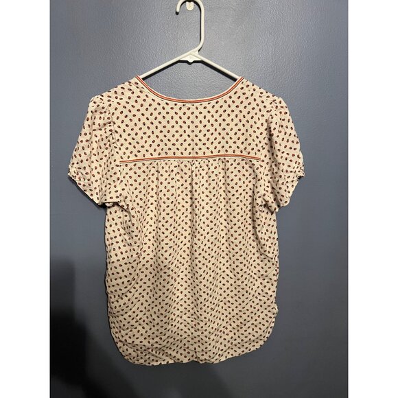 Women's Max Studio Ladybug Print Button Up Shirt 100% Rayon SZ XL Summer Vibes - Picture 5 of 7